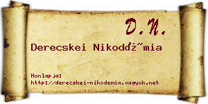 Derecskei Nikodémia névjegykártya